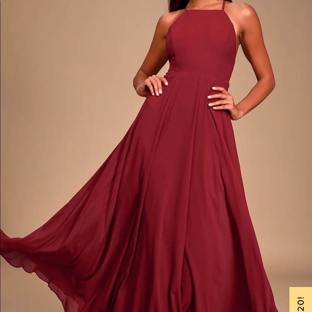 Lulus burgundy maxi dress